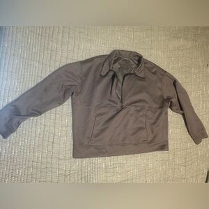 Danskin Taupe light Brown Quarter Zip sweatshirt - Large